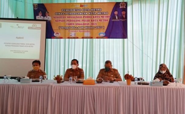 Dinas Perdagangan Kota Metro Gelar Sosialisasi Perda Bagi Pedagang Pasar Setempat