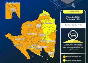 Peringatan Dini BMKG: Cuaca Buruk Berpotensi Melanda Wilayah Lampung hingga Malam Ini