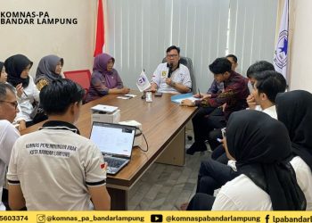 Komnas Perlindungan Anak (PA) Kota Bandar Lampung melaksnakan pembekalan Advokad dan Paralegal Angkatan I Tahun 2025