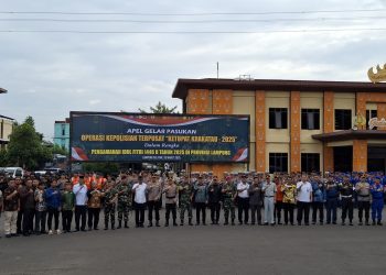Danbrigif 4 Mar/BS Hadiri Apel Gelar Pasukan Oprasi Ketupat Krakatau 2025 Dalam Rangka Pengamanan Idul Fitri 1446 H Tahun 2025