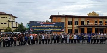 Danbrigif 4 Mar/BS Hadiri Apel Gelar Pasukan Oprasi Ketupat Krakatau 2025 Dalam Rangka Pengamanan Idul Fitri 1446 H Tahun 2025