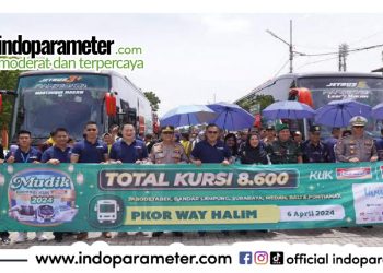 Polda Lampung Lepas 800 Pemudik dalam Program Mudik Gratis Klik Indomaret