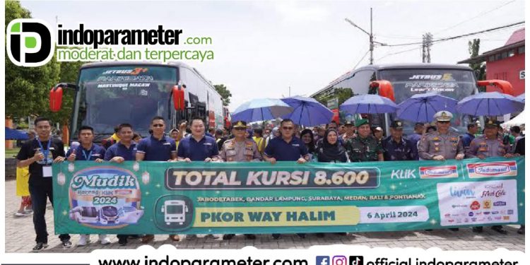 Polda Lampung Lepas 800 Pemudik dalam Program Mudik Gratis Klik Indomaret