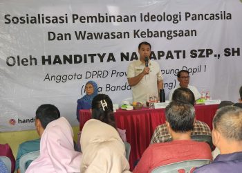Handitya Narapati Sosialisasikan Ideologi Pancasila dan Serap Aspirasi Warga Teluk Betung Selatan