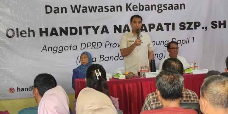 Handitya Narapati Sosialisasikan Ideologi Pancasila dan Serap Aspirasi Warga Teluk Betung Selatan