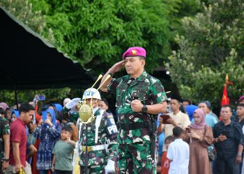 Danbrigif 4 Marinir/BS Pimpin Upacara Pemberangkatan Satgas Pamtas Mobile RI–PNG
