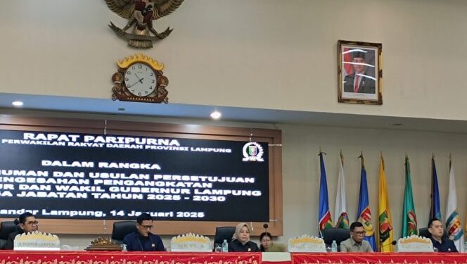 Wakil Gubernur Terpilih Jihan Nurlela Hadiri Rapat Paripurna DPRD Lampung