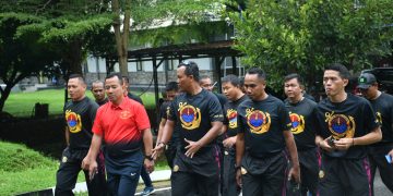 Dalam Rangka Hut Ke – 22 di Yonif 7 melaksanakan Olahraga Bersama