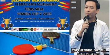 Tournament Tenis Meja Pemuda Cup V Lampung 2025 Digelar, Ketuplak Ucap Terimakasih Kepada Owner SCM Metro