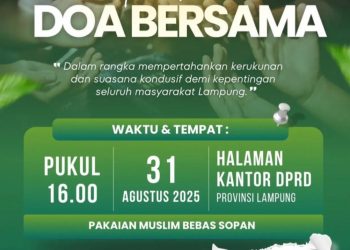 Masyarakat Lampung Diundang Hadiri Doa Bersama di Halaman Kantor DPRD Provinsi Lampung